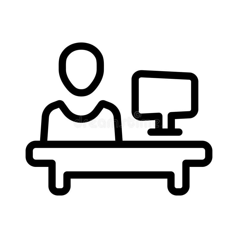 Office Working Icon stock illustration