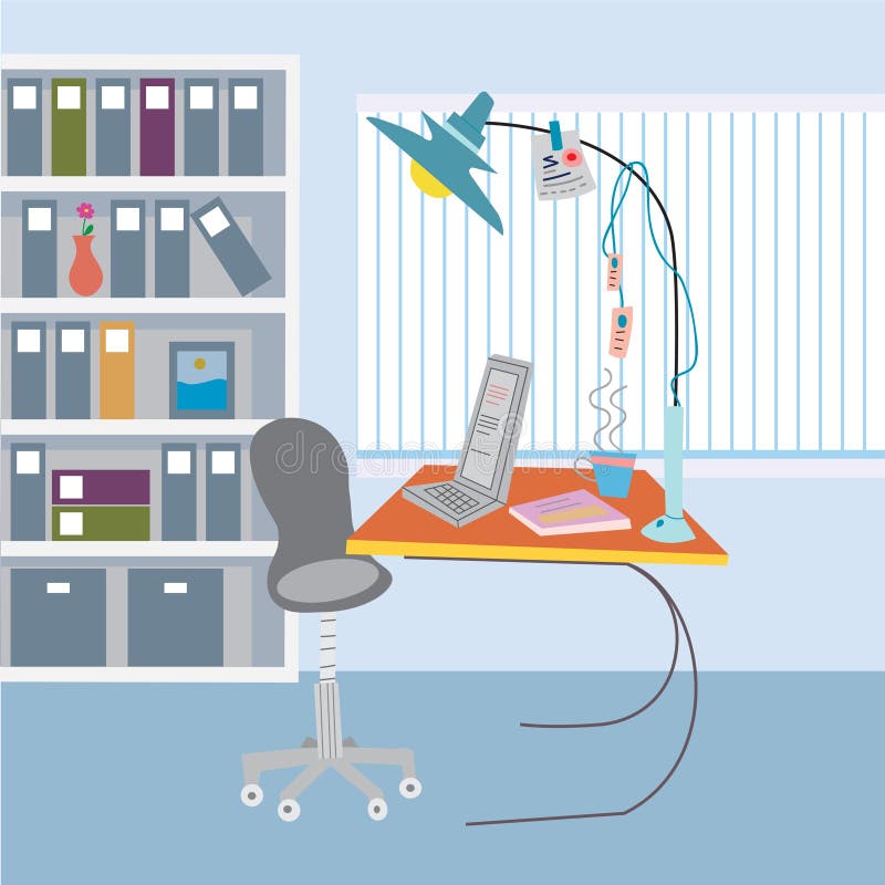 Office working place stock illustration