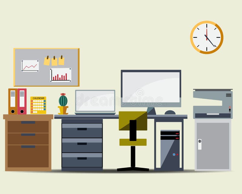 Office Working Table Icon royalty free illustration