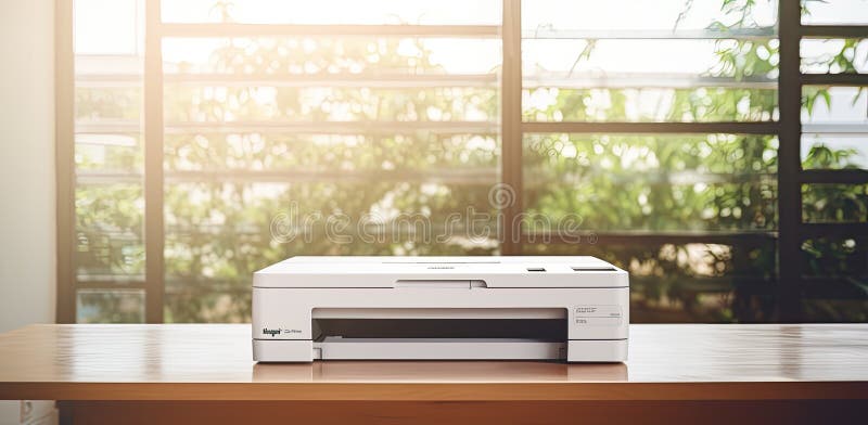 Un spațiu de lucru pentru birou dispune de un scaner copiator versatil pentru imprimante, care încorporează un aparat fotocopiator royalty free stock photography