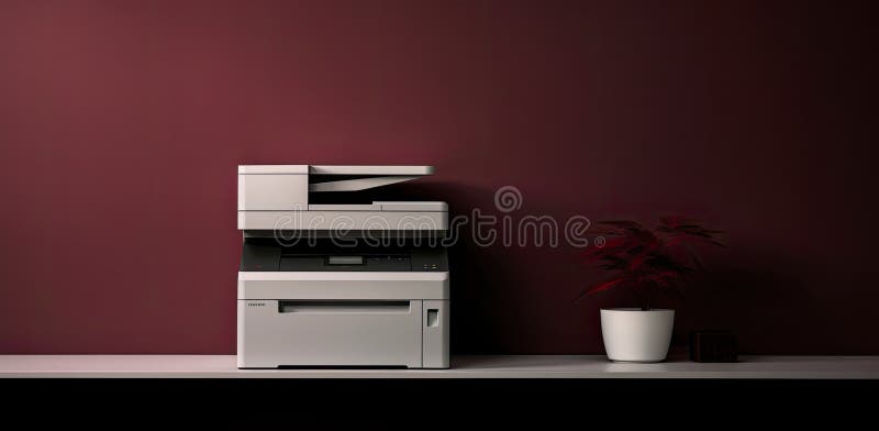 Un spațiu de lucru pentru birou dispune de un scaner copiator versatil pentru imprimante, care încorporează un aparat fotocopiator royalty free stock photos
