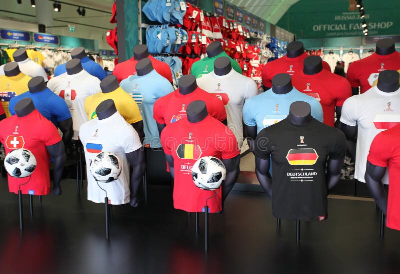 Official FIFA 2018 Fan Shop on Sparrow Hills, Moscow stock photography Official FIFA 2018 Fan Shop on Sparrow Hills, Moscow stock photography