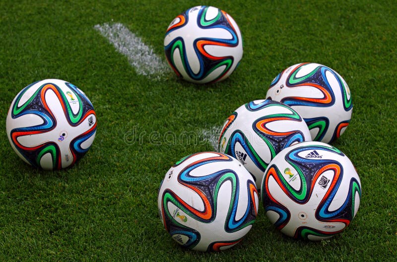 Brazuca Soccer Ball on Grass Editorial Image - Image of orange