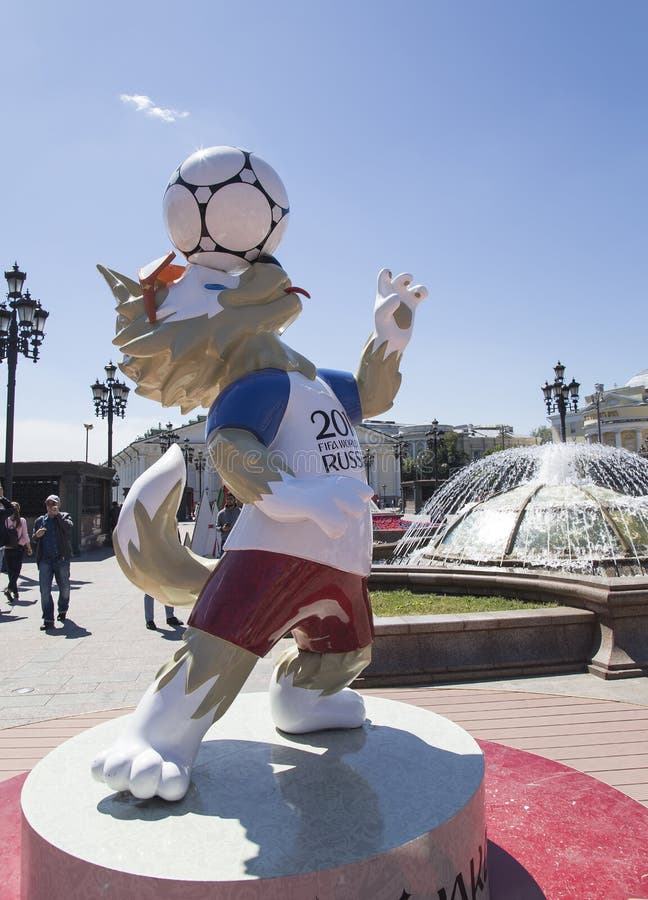 Official Mascot Of The 2018 Fifa World Cup In Russia Wolf Zabivaka Manezhnaya Square Moscow