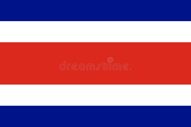 Official National Flag Costa Rica Stock Illustration Illustration of