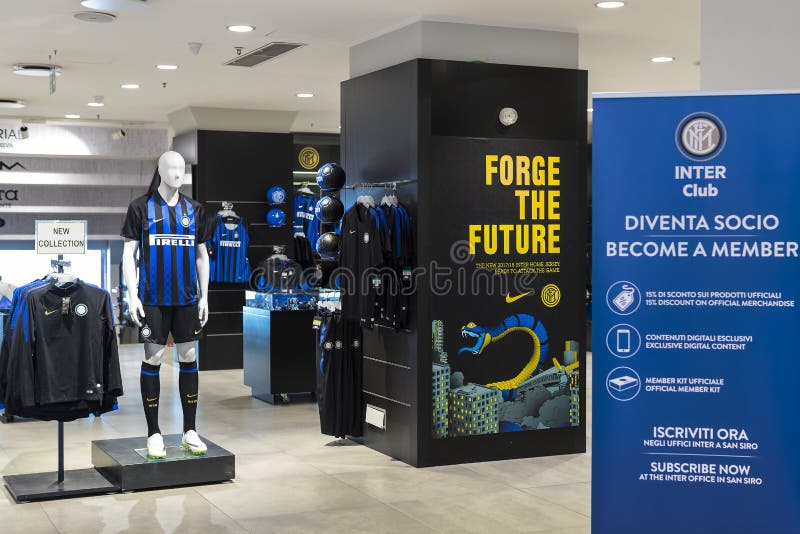 Official Store FC Inter Milan and Milan , Clothing and Footwear Team of  Souvenirs and Paraphernalia for Fans of the Team and Visit Editorial Stock  Photo - Image of clothes, football: 124512293