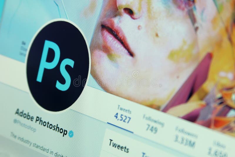 Photoshop twitter account stock image Photoshop twitter account stock image