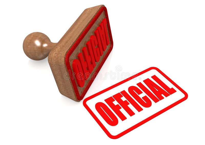 Official Word on Wooden Stamp Stock Illustration Illustration of