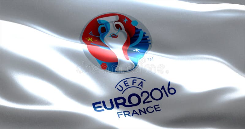 Officiell logo av den europeiska mästerskapet 2016 för euroUEFA i Frankrike, flagga arkivbild Officiell logo av den europeiska mästerskapet 2016 för euroUEFA i Frankrike, flagga arkivbild