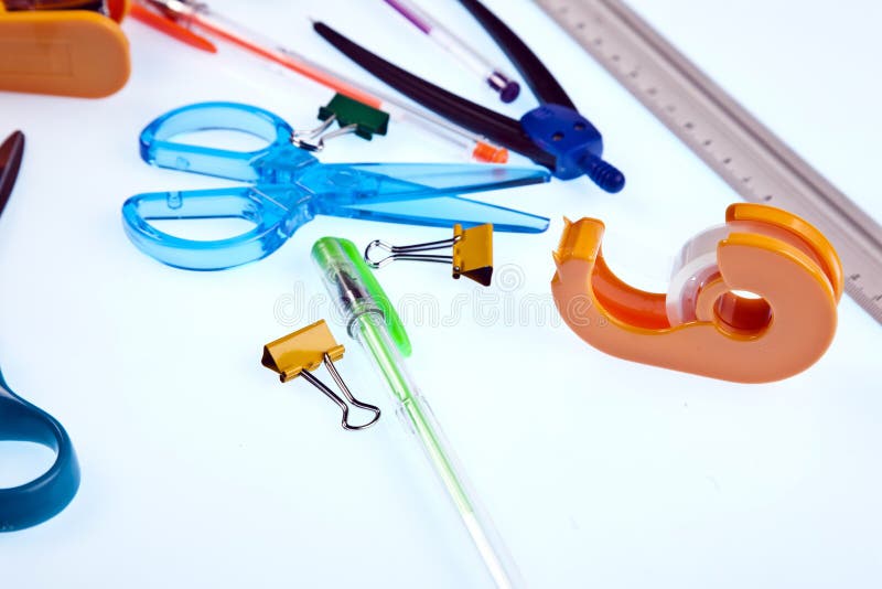 Art and Office Supplies Isolated Stock Image Image of isolated, brush