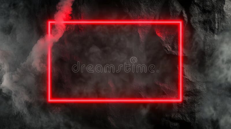 Offline banner red stream template. Live game broadcast overlay on a neon light frame. Abstract cover layout for the royalty free illustration