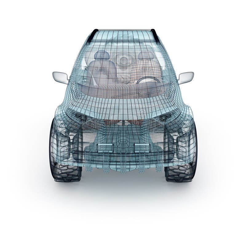 Car design, wire model stock illustration. Illustration of drawing