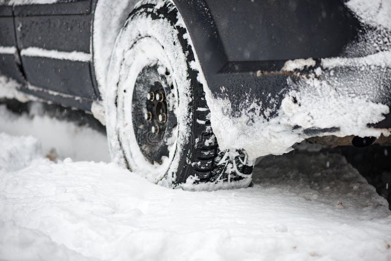 Offroad Car Tires Stuck in the Snow Stock Photo Image of bashing
