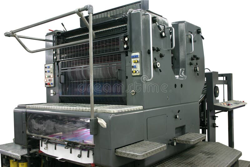 Offset machine working stock photos