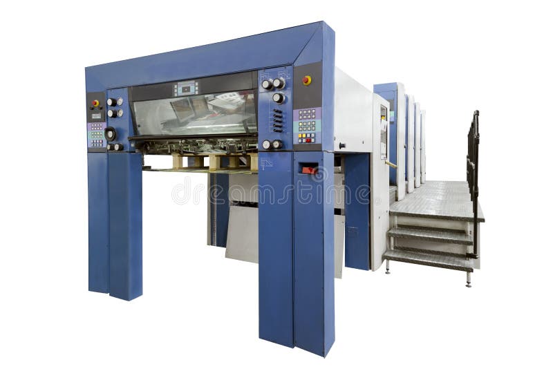Offset press machine in a modern printing house royalty free stock photos