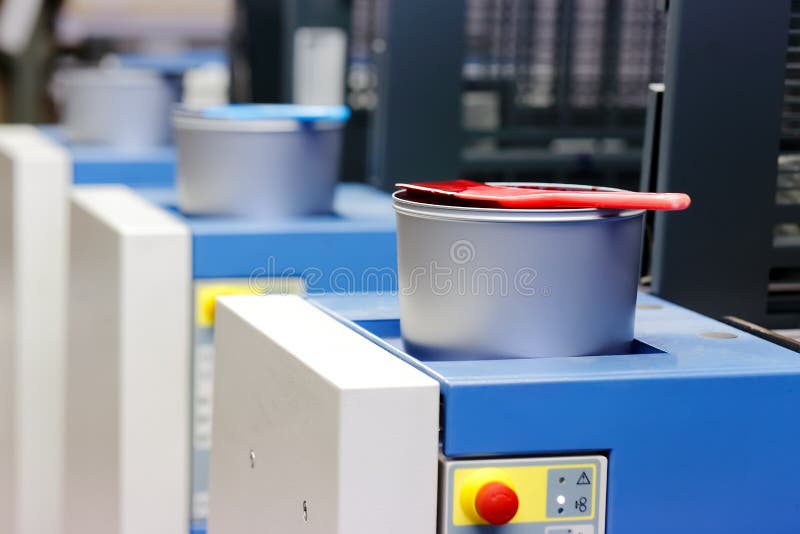 Offset printing machine - color ink cans