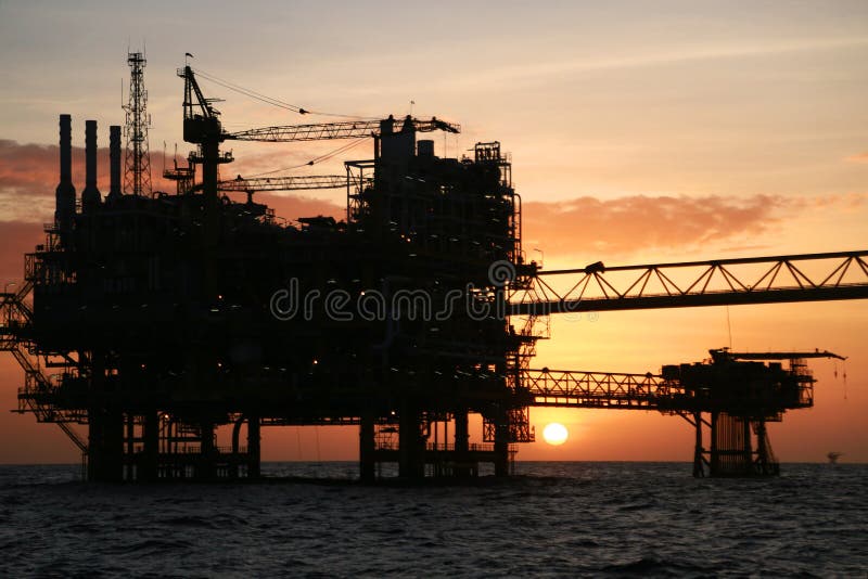 Offshore Construction Platform for Production Oil and Gas. Oil and Gas