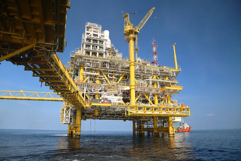 Offshore Construction Platform for Production Oil and Gas. Oil and Gas