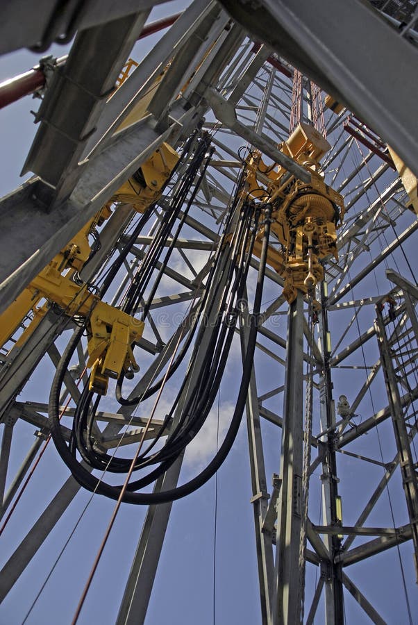 Offshore Drilling Rig Derrick on deepwater oil and gas producing platform. Offshore Drilling Rig Derrick on deepwater oil and gas producing platform