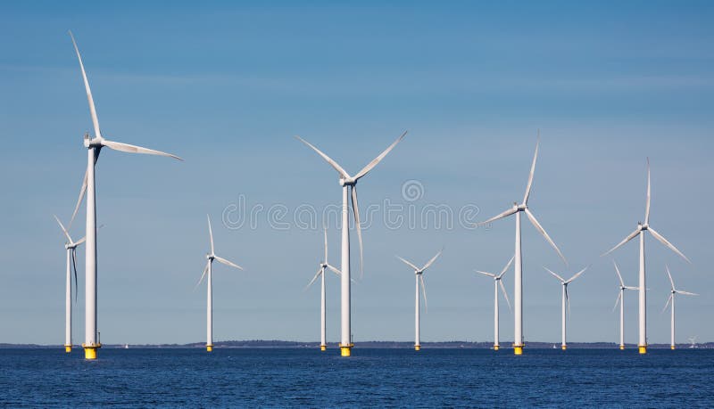 Offshore farm windturbines near Dutch coast