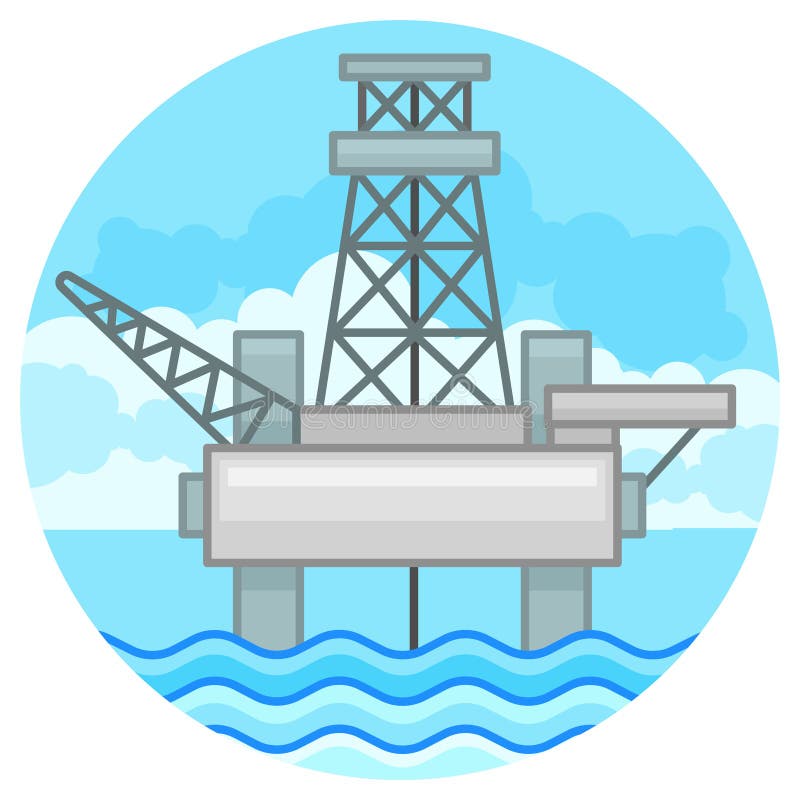 Offshore Oil Production Icon, Outline Style Stock Vector - Illustration ...