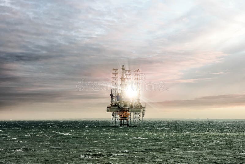 Oil or Gas Extraction Platform in the Nordic Countries Stock Image Image of platform