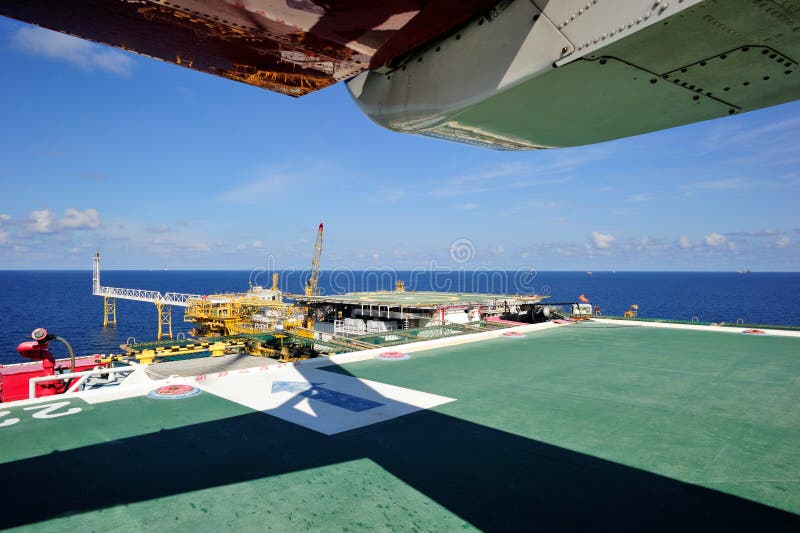 An offshore production platform stock images