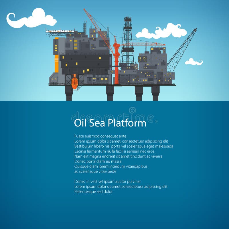 Offshore Sea Oil Platform Brochure Design vector illustration Offshore Sea Oil Platform Brochure Design vector illustration