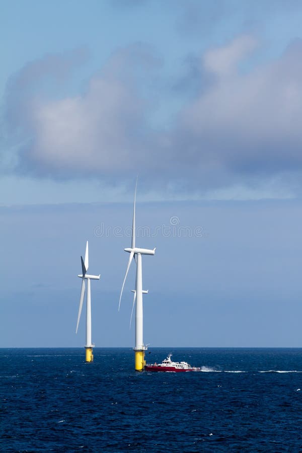 Trasfer by boat to offshore windturbine. Trasfer by boat to offshore windturbine