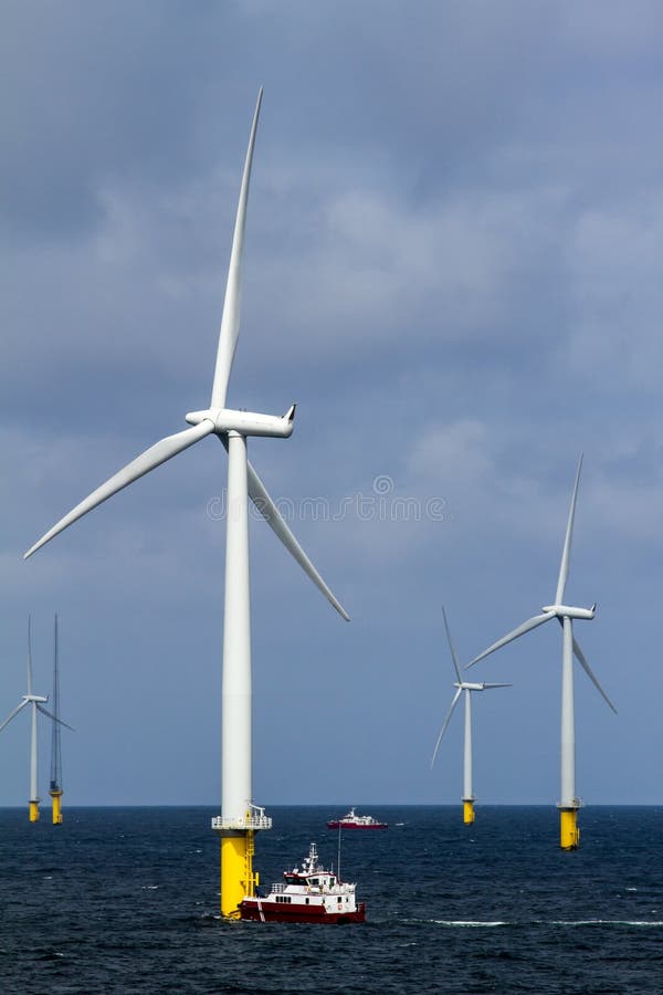 Trasfer by boat to offshore windturbine. Trasfer by boat to offshore windturbine