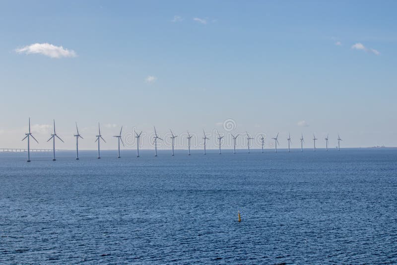 Offshore windmill farm outside Copenhagen, the capital of Denmark.