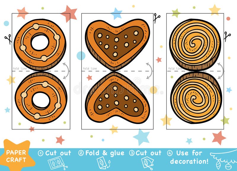 Ofícios de papel do Natal da educação para crianças, cookies do Natal ilustração do vetor Ofícios de papel do Natal da educação para crianças, cookies do Natal ilustração do vetor