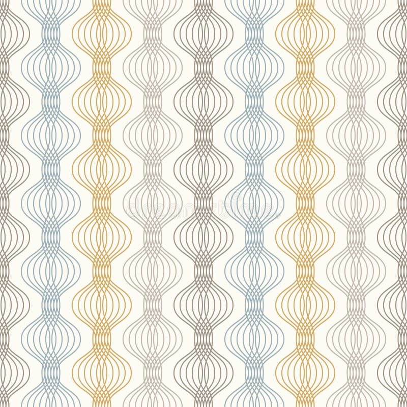 Ogee seamless vector curved pattern, abstract geometric background