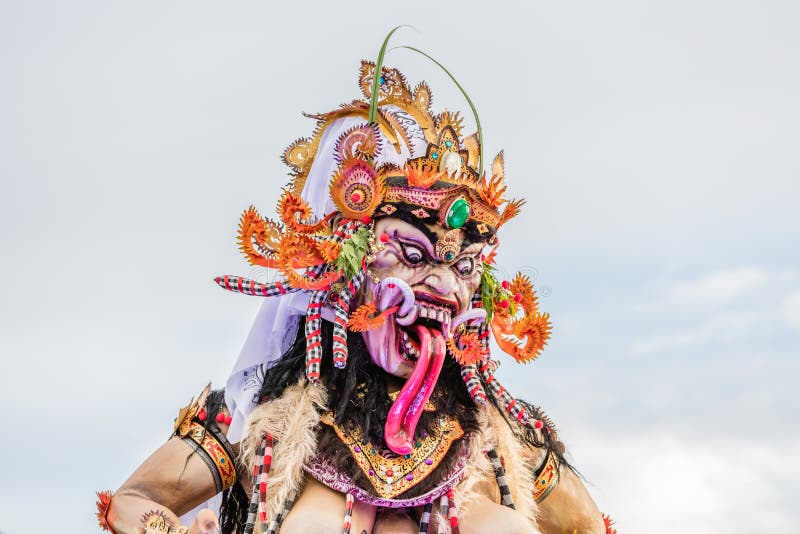 Ogoh-Ogoh, demon statue made for Ngrupuk parade conducted on the eve of Nyepi day. Close-up