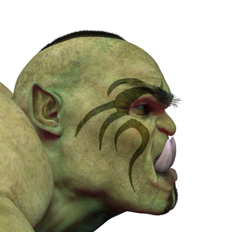 Ogre verde no fundo branco ilustração stock Ogre verde no fundo branco ilustração stock