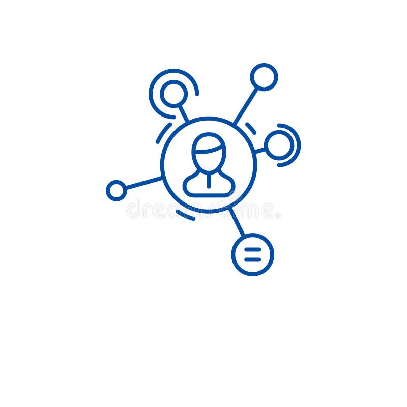 Ogólnospołeczny networking linii ikony pojęcie Ogólnospołecznego networking płaski wektorowy symbol, znak, kontur ilustracja royalty ilustracja