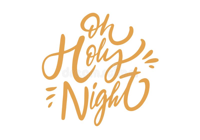 Premium Vector  Oh holy night calligraphy, horizontal background.  christmas lettering. elegant golden typography.