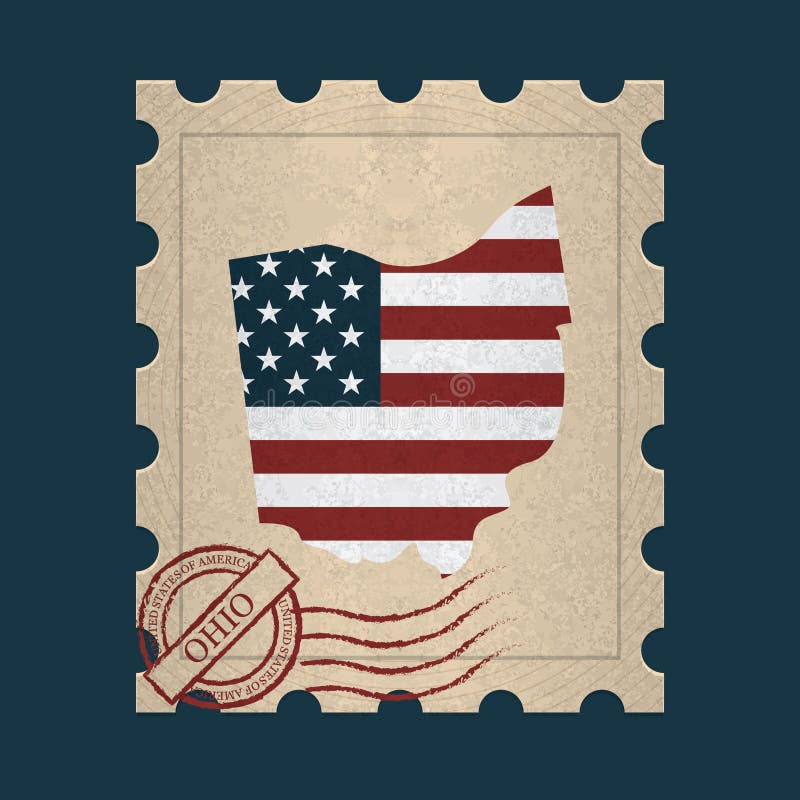 Ohio Postage Stamp. Vector Illustration Decorative Design Stock Vector
