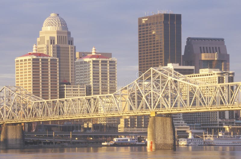 Ohio River and Louisville Skyline, KY Editorial Image Image of united