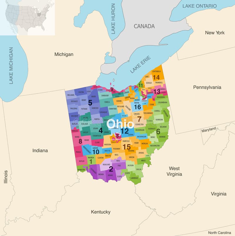 Ohio Congressional Districts Stock Illustrations – 5 Ohio Congressional ...