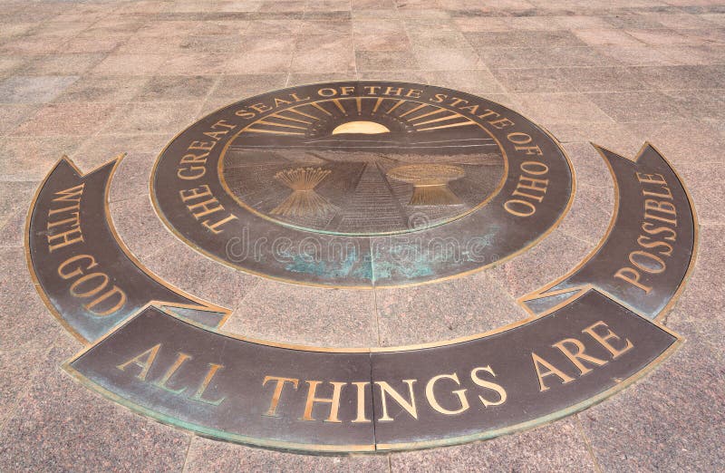 Ohio State Seal on the grounds of the Ohio State Capital in Columbus