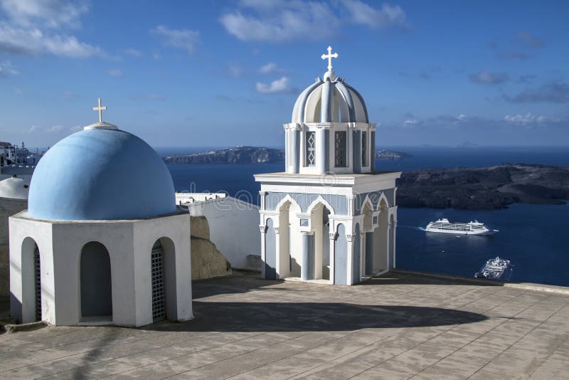Oia Kerk, Santorini royalty-vrije stock fotografie