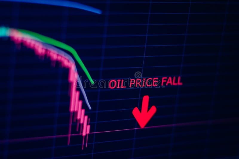 Oil barrel price falling down for economical crisis in stock market stock images Oil barrel price falling down for economical crisis in stock market stock images