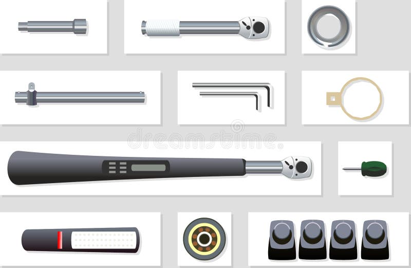 Oil Change Technical Service Tools Stock Vector Illustration of flat