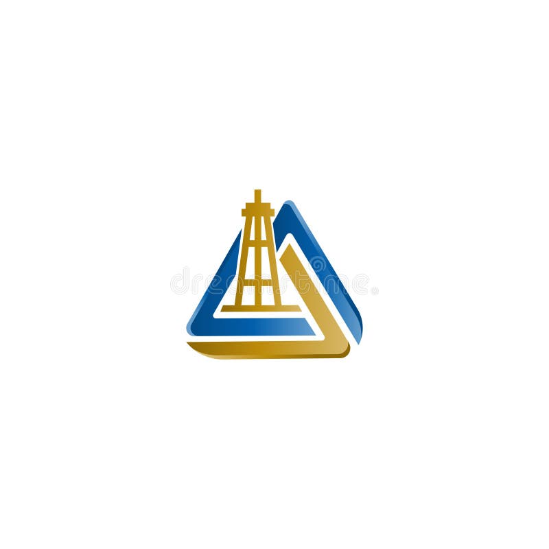 Oil company logo vector design. oil drilling rig template. oil logo. Triangular logo shape with oil. vector illustration Oil company logo vector design. oil drilling rig template. oil logo. Triangular logo shape with oil. vector illustration