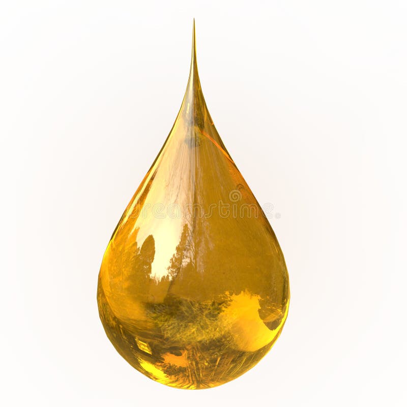 Oil Drop on White Background Stock Illustration - Illustration of