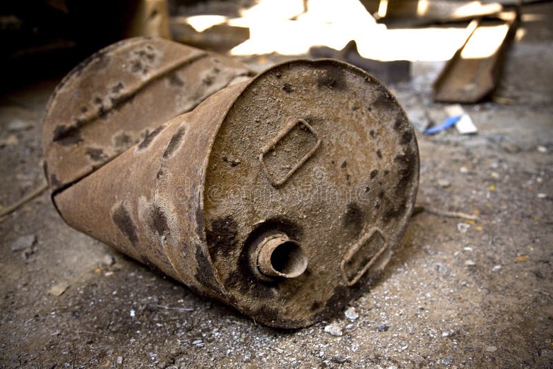 Abandoned Oil Drum stock image. Image of industry, rust 86411625