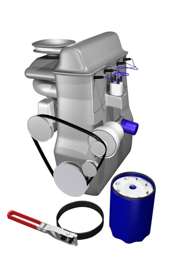 Oil filter change stock illustration. Illustration of filter 18207329