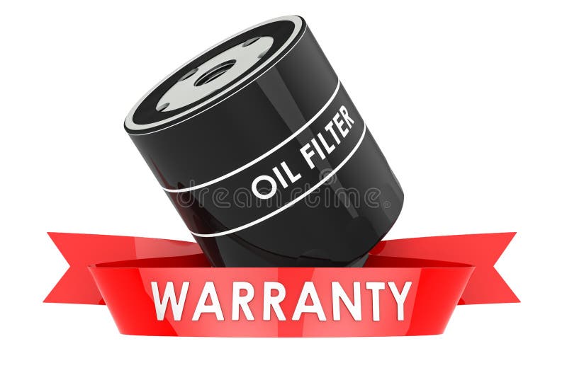 Oil Filter Warranty Concept. 3D Rendering Stock Illustration