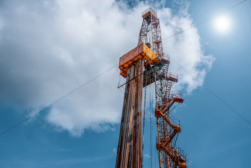 Oil and Gas Drilling Rig. Oil Drilling Rig Operation on the Oil Platform in Oil and Gas Industry